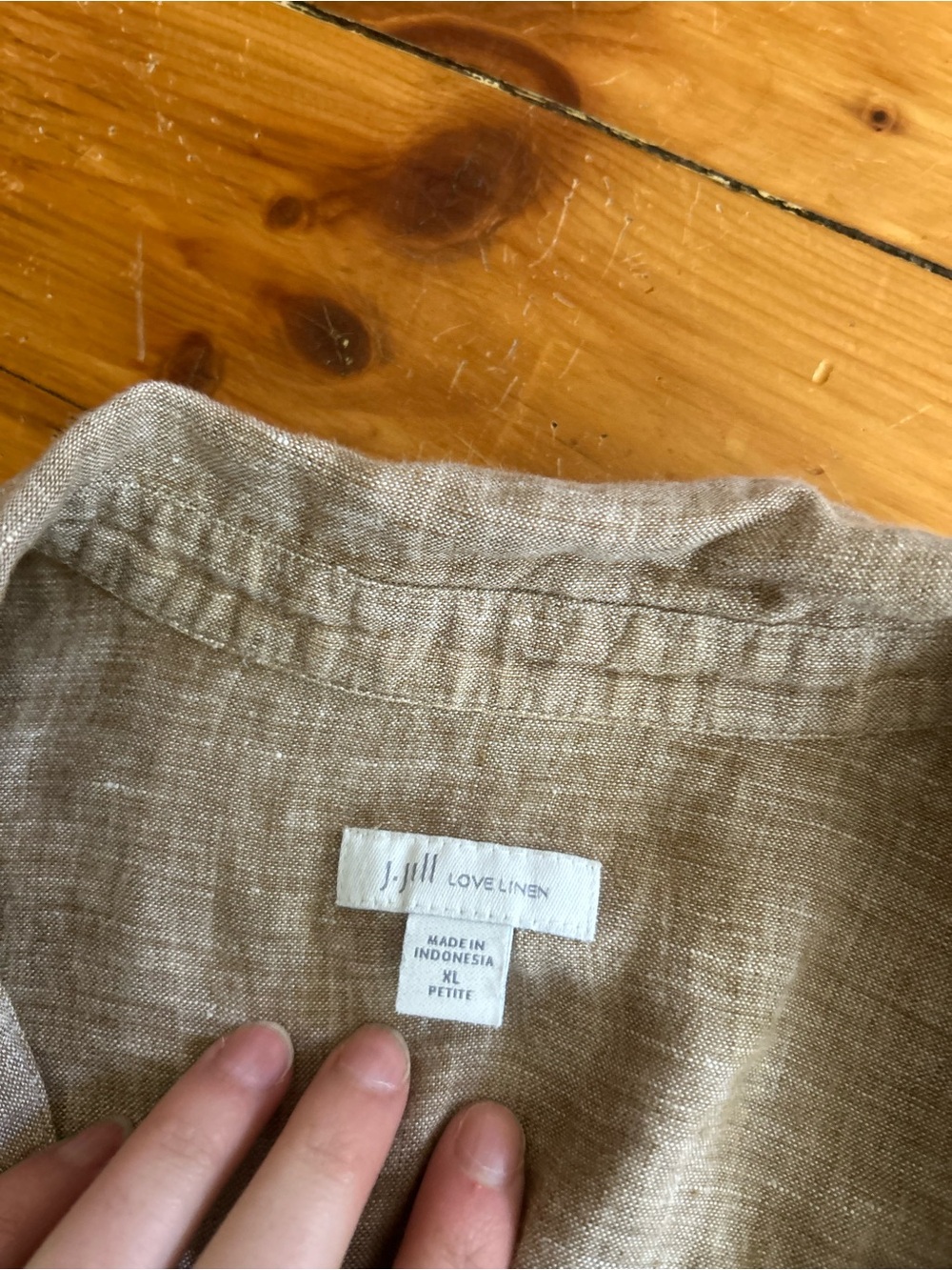 J. Jill linen button down shirt long sleeve xl petite - Picture 6 of 8